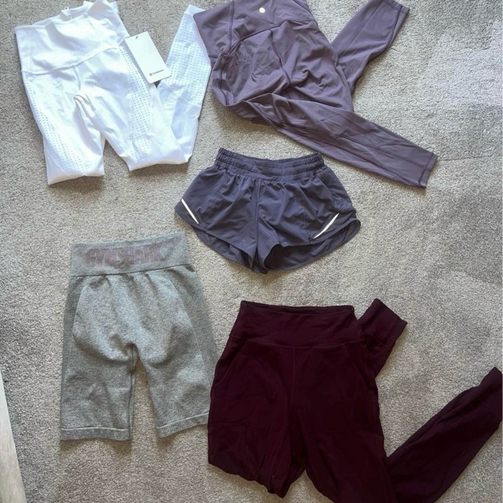 lulu & gymshark gently used athletic wear $25-$60 depending on item